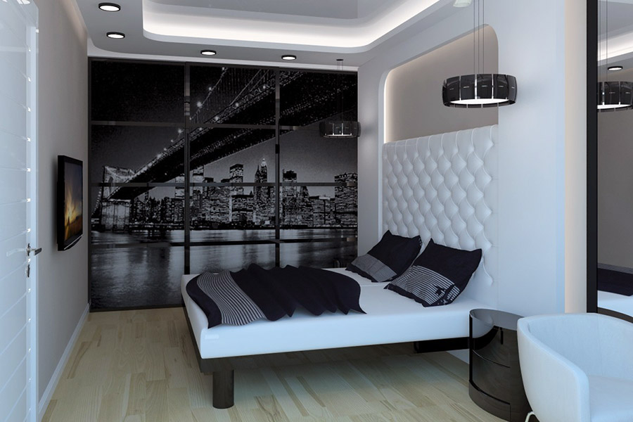 Лаконічний інтер'єр у стилі хай-тек для кімнати підлітка