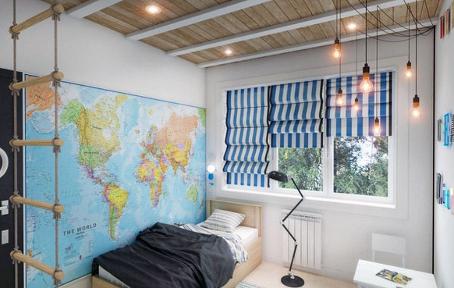 Приклад гарного комплексного освітлення у кімнаті для підлітків