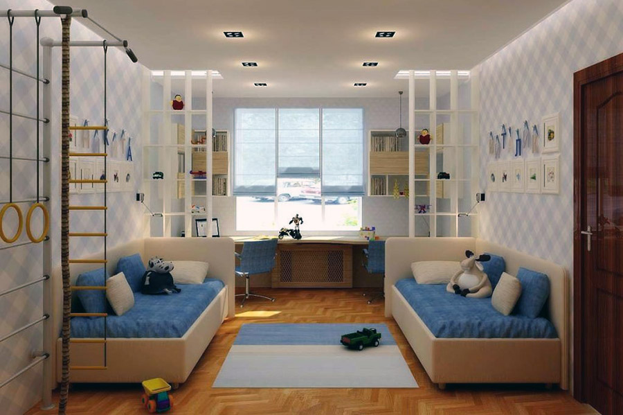 Пример обустройства комнаты для двух подростков