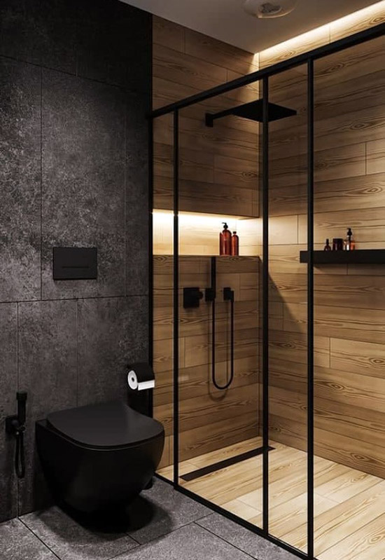 Види освітлення душової кабіни у ванній кімнаті