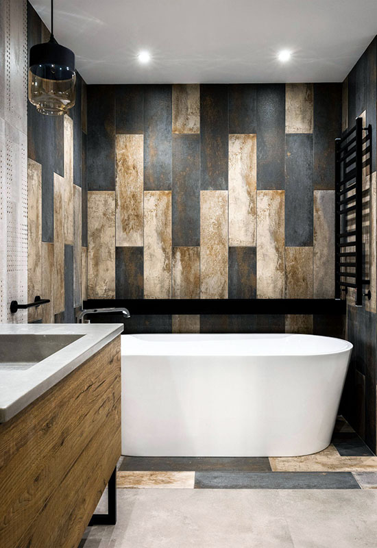 Выбор светильников для ванной комнаты с дизайном интерьера в стиле лофт