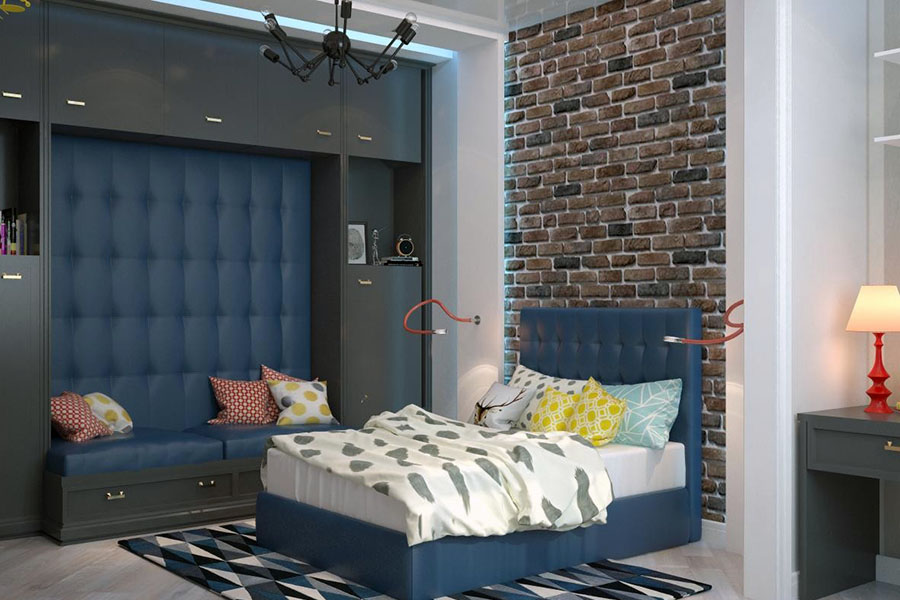 Зона для сна и отдыха в комнате для подростка