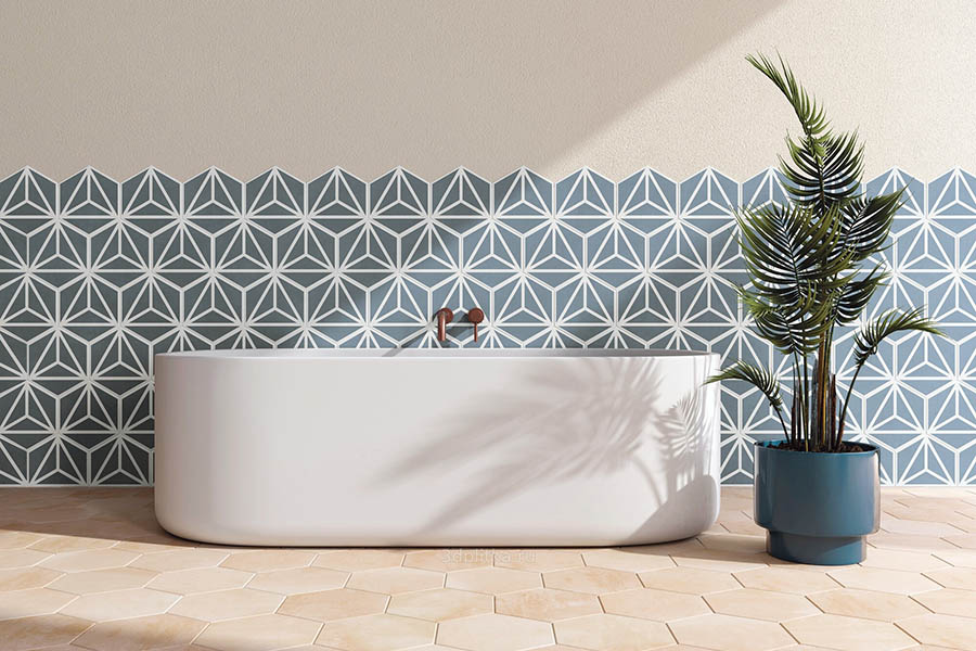 Як розбити простір ванної кімнати за допомогою настінної плитки