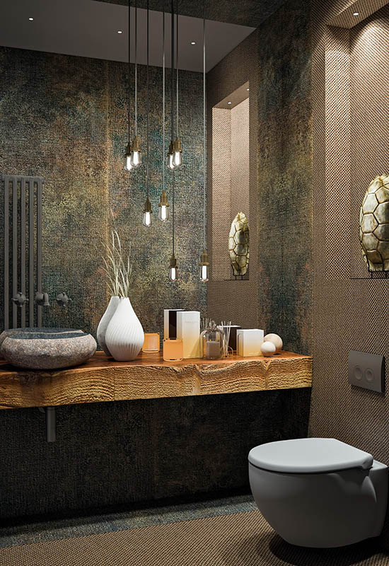 Яку плитку вибрати для оформлення просторої ванної кімнати в стилі лофт