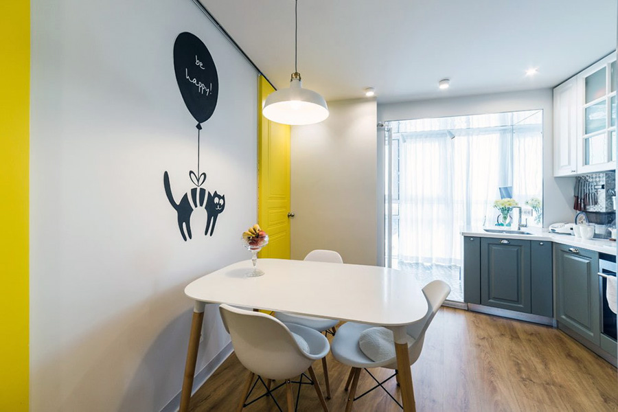 Як стильно прикрасити стіну біля столової зони за допомогою фарби