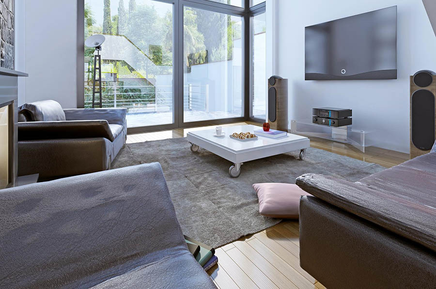 Найкращі кольори для килима при оформленні дизайну інтер'єру в стилі хай-тек