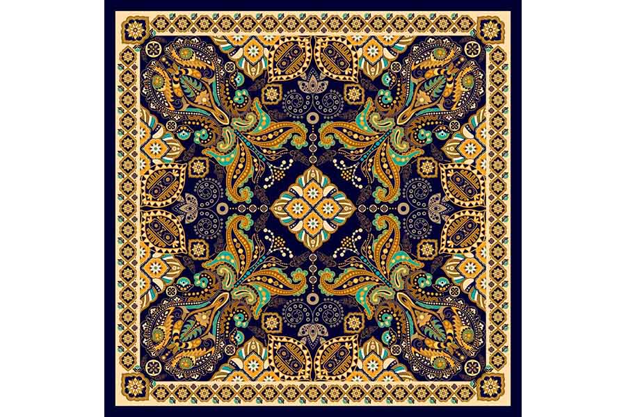 Поєднання яскравих квадратних килимів з різними стилями інтер'єру