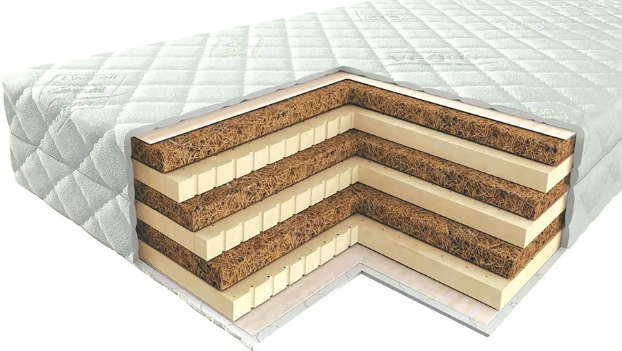 З чого складається безпружинний матрац змішаного типу
