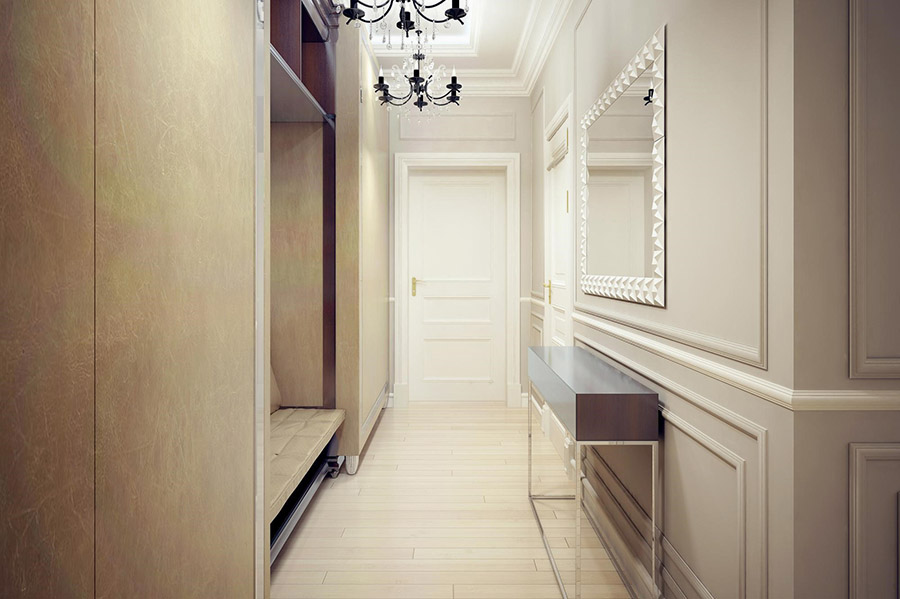 Як правильно розмістити меблі та аксесуари в довгому передпокої