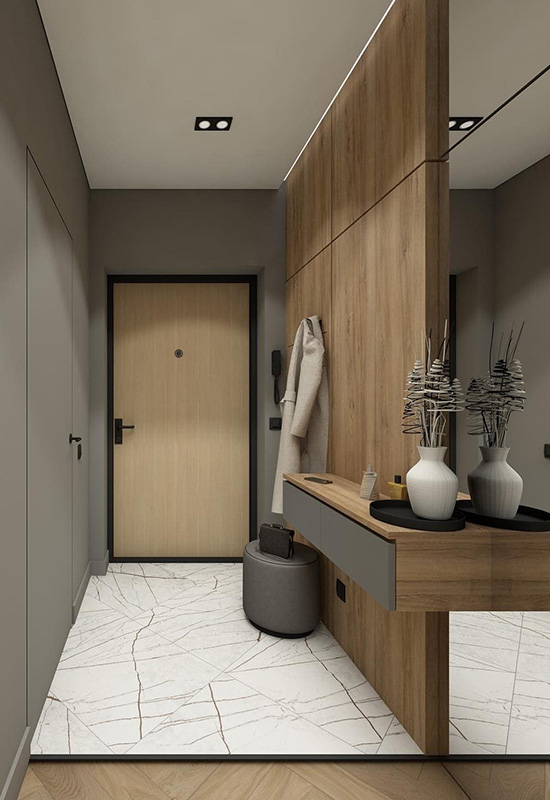 Який матеріал і колір вибрати для оздоблення підлоги вузького передпокою