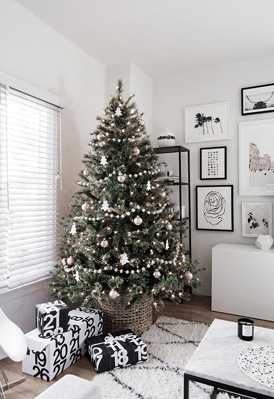 Скандинавський стиль декорування новорічної ялинки