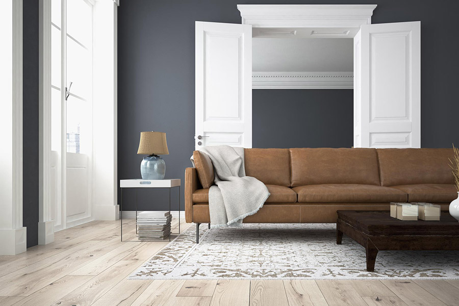 Білі двостулкові двері в кімнаті з сучасним дизайном