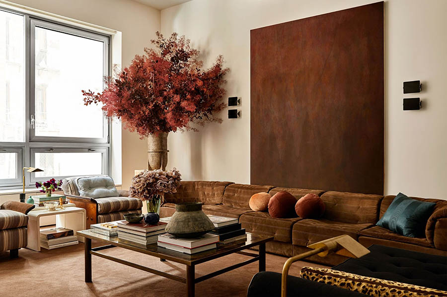 Реальний приклад поєднання коричневого кольору в інтер'єрі