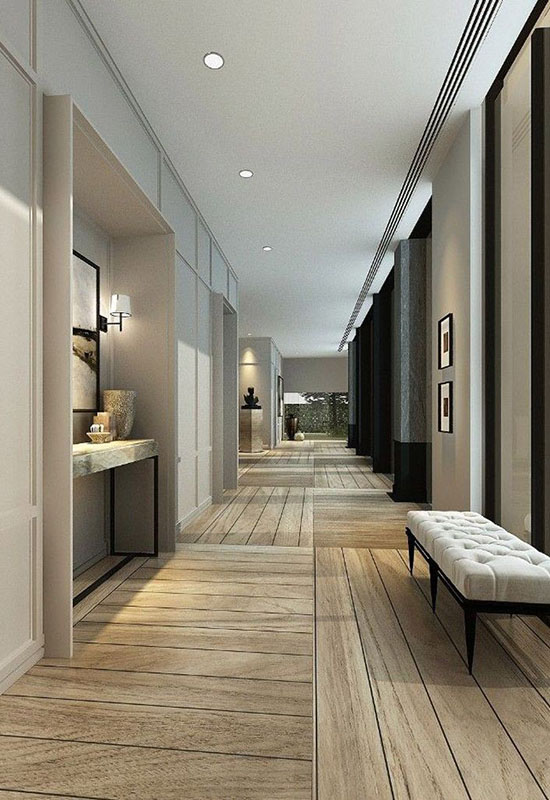 Варіант комбінування кольорів під час оформлення вузького передпокою