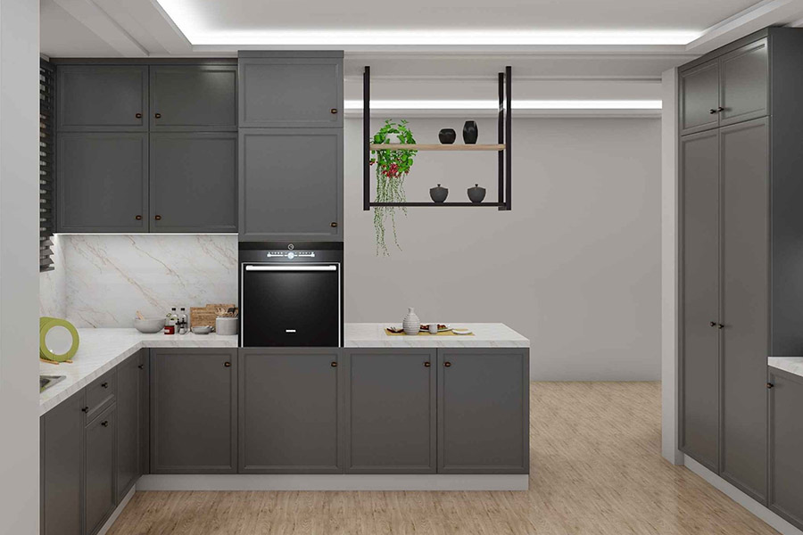 Дизайн кухні в сірих кольорах і тонах