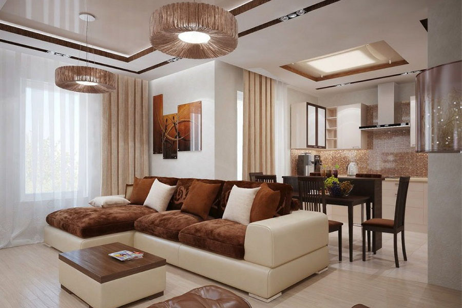 Чи можна поєднувати коричневий колір зі світлими відтінками під час оформлення інтер'єру кімнати