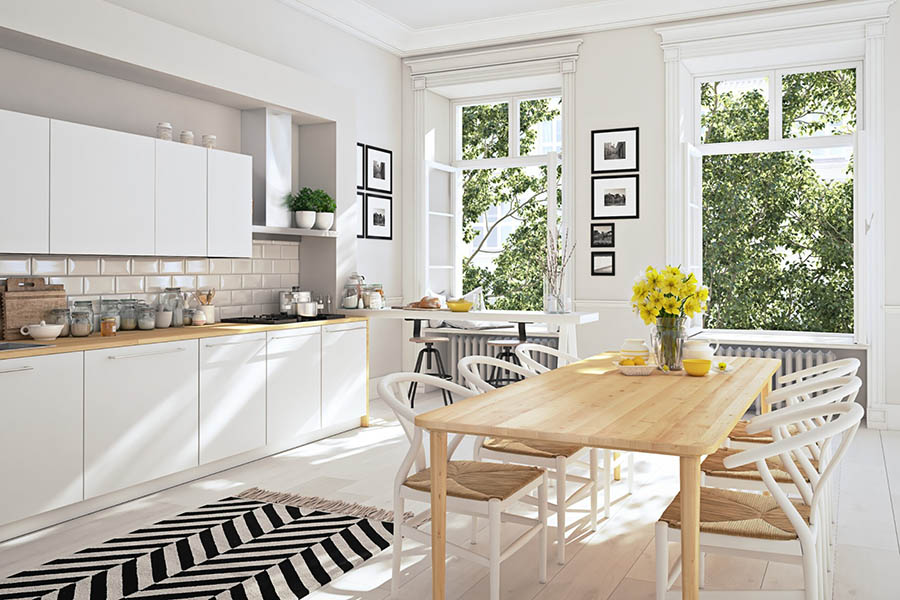 Приклад вдалого дизайну інтер'єру кухні в скандинавському стилі