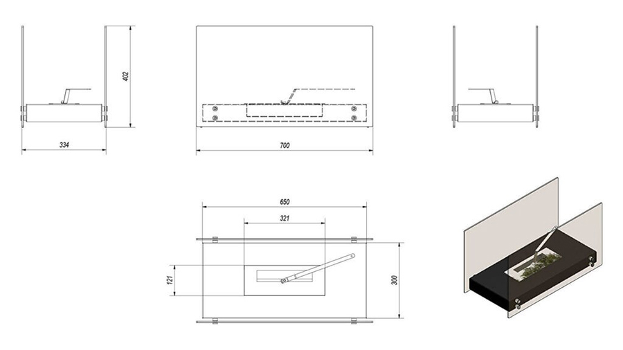 Чертеж топливного бака для создания биокамина своими руками