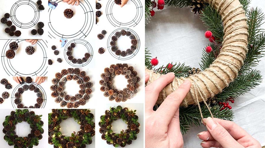 Як самому зробити різдвяний вінок на двері